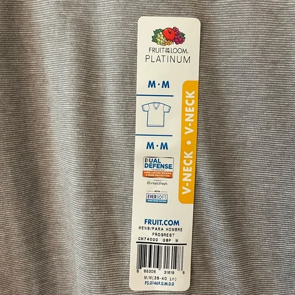 Mens Gray V-Neck T-Shirt Size Medium New With Tags - Picture 3 of 7